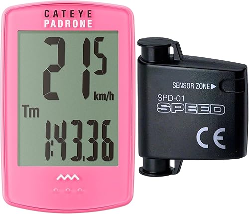 Miniatura 12 de CATEYE Computadora Inalámbrica para Bicicleta Padrone – Ciclocomputadora con Pantalla de Gran Tamaño, Velocímetro y Odómetro Inalámbricos, Montaje