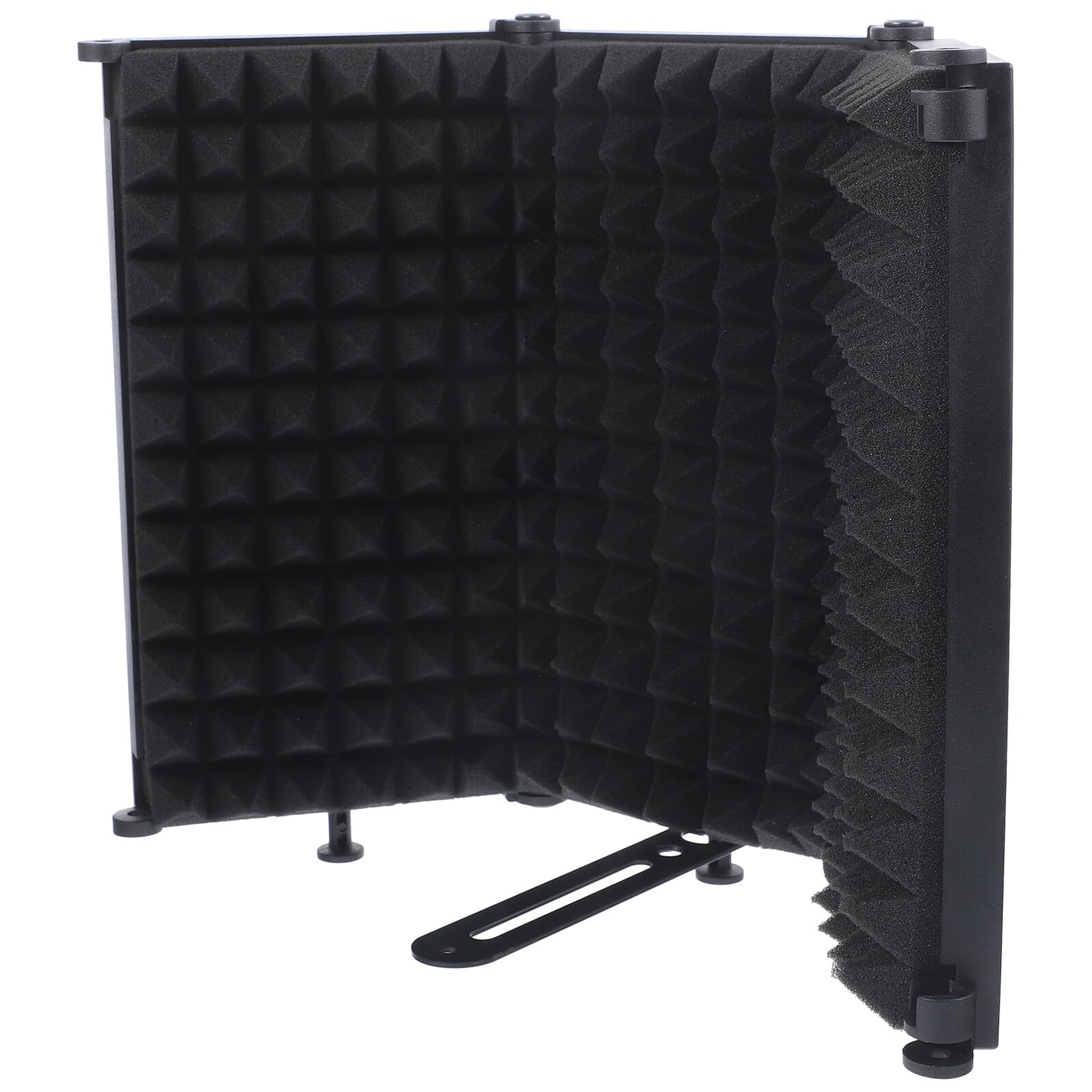 Zerodeko Cache-micro Taille Ajustable en Fer Pliable Éponge Eva Noir, Système Multi-couches D'absorption Sonore Bruit pour Enregistrement Vocal