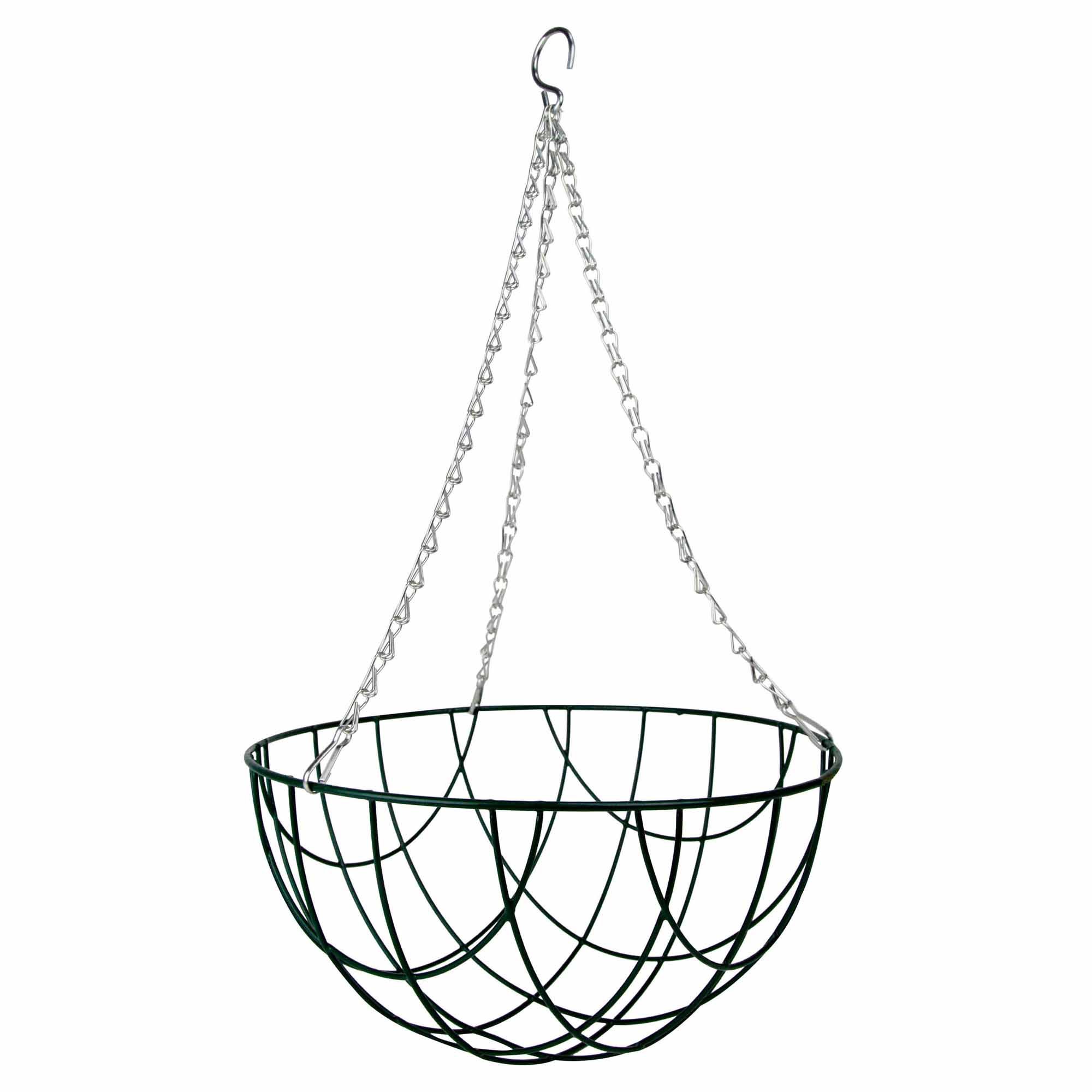 Gardens2you 1 x Traditional 12-inch Green Metal Hanging Basket