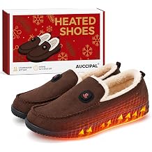 Heated Slippers for Men, Fuzzy Lined Electric House Slippers