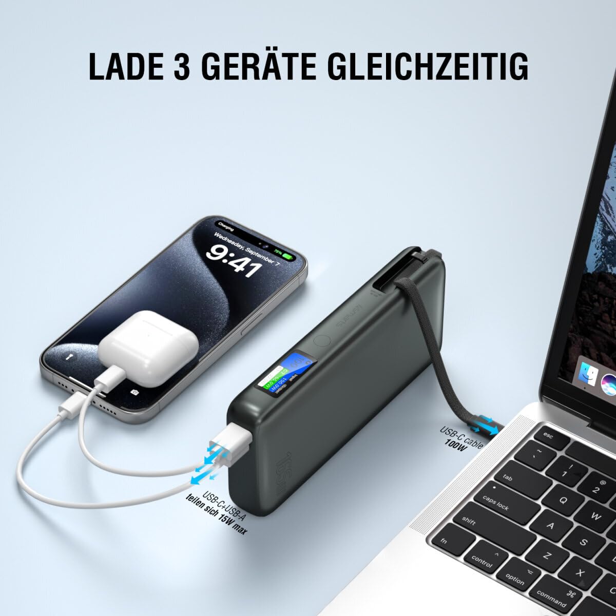4smarts Powerbank Enterprise inkl. USB-C Kabel 20000mAH 165W