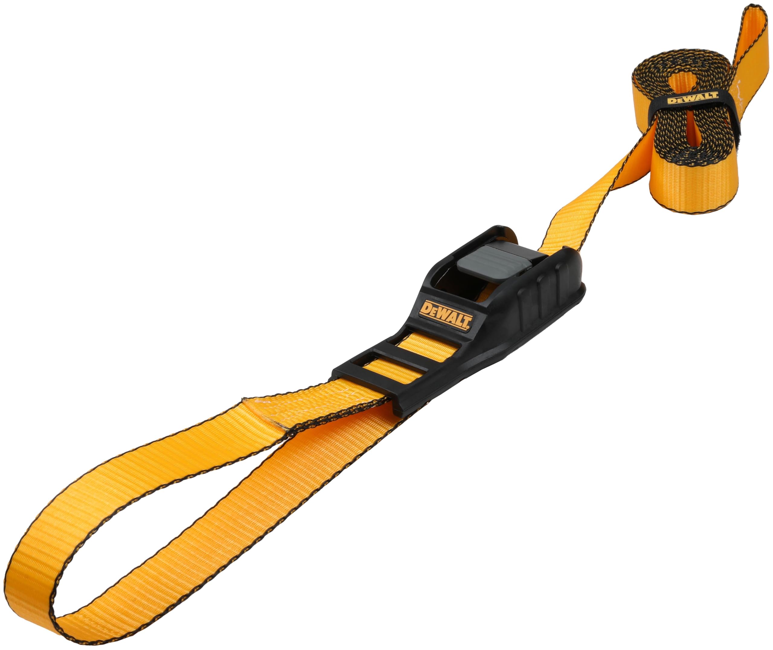 DEWALT DXBC90046 - Cinghie di ancoraggio di alta qualità, 3,2 x 3,2 cm, carico di lavoro sicuro 303,9 kg, resistenza alla rottura 0,9 kg, confezione da 2