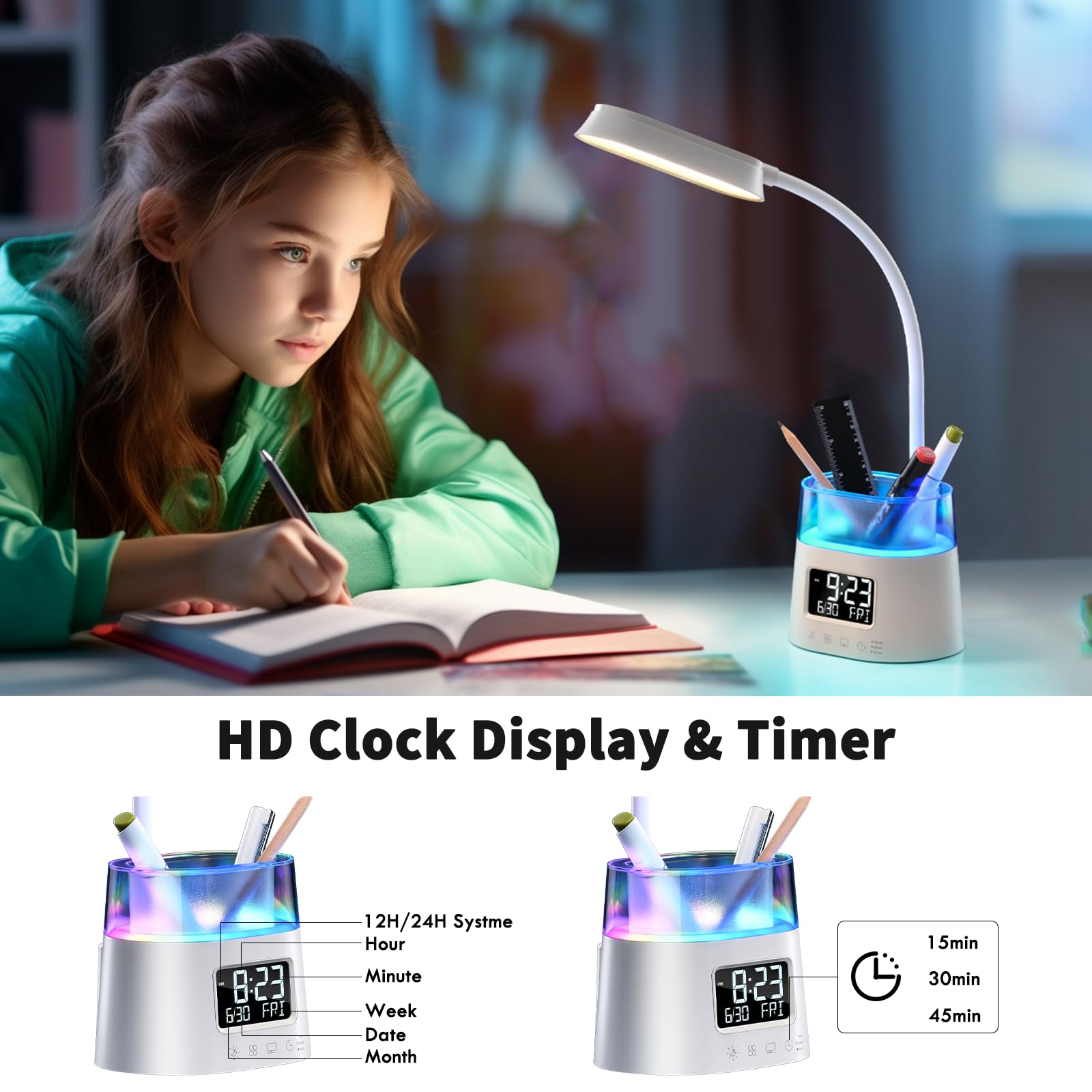 Lampe de Bureau LED, Lampe de Table pour Lecture et étude