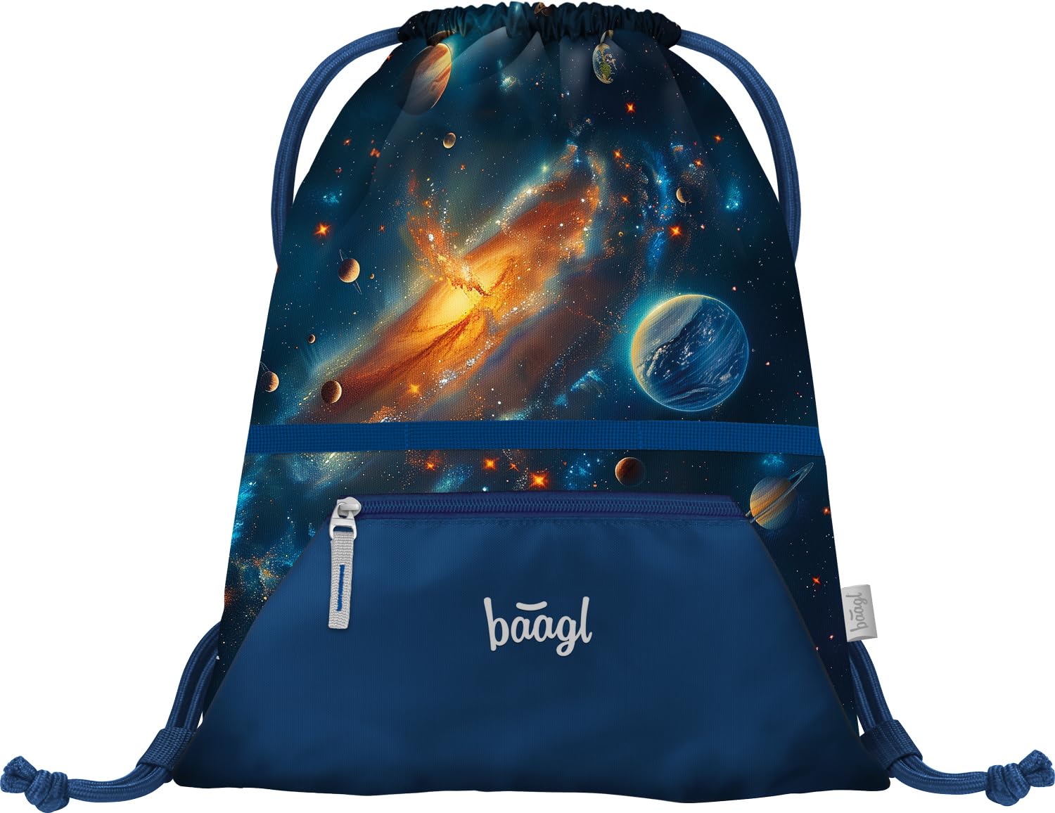 Baagl Gym Bag for Boys, Waterproof Shoe Bag for Children, School and Nursery Sports Bag, Sports Backpack, Gym Bag, Space, 1 cm x 36 cm x 46 cm — image 1