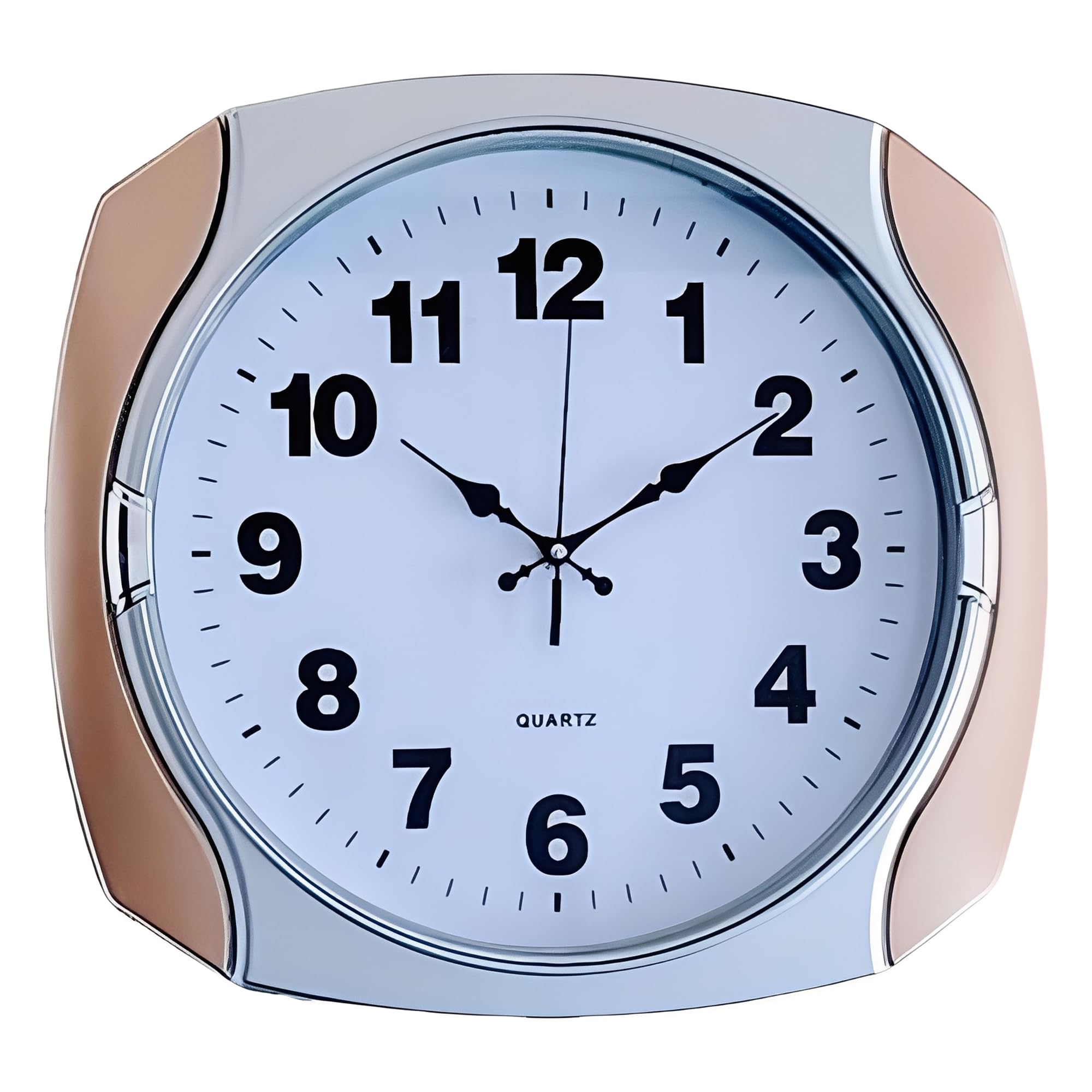 Horloge murale carrée contemporaine Ice Armor blanche de 40,6 cm pour déco murale