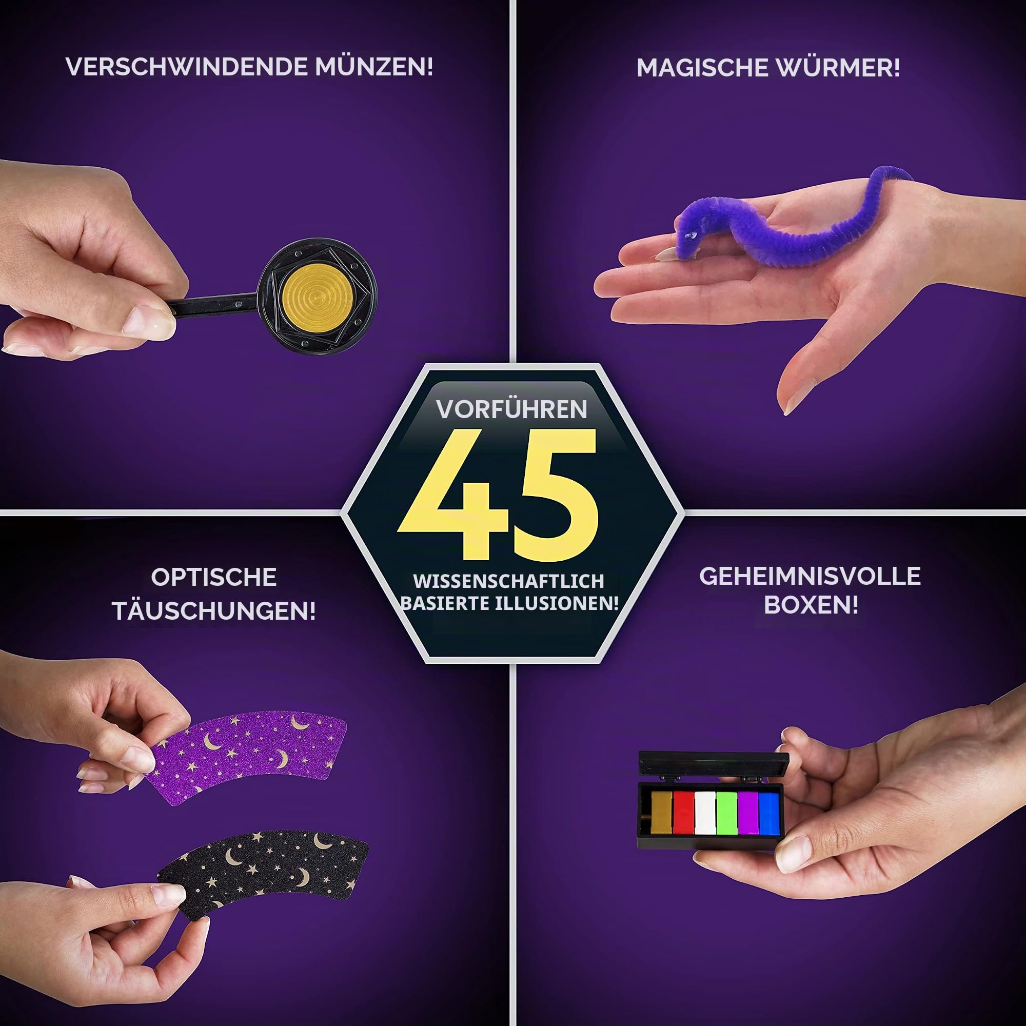 Blue Marble National Geographic Kids Magic Set - 45 Zaubertricks für Kinder zum Durchführen mit Schritt-für-Schritt-Videoanleitung für jeden Trick, bereitgestellt von einem professionellen Zauberer