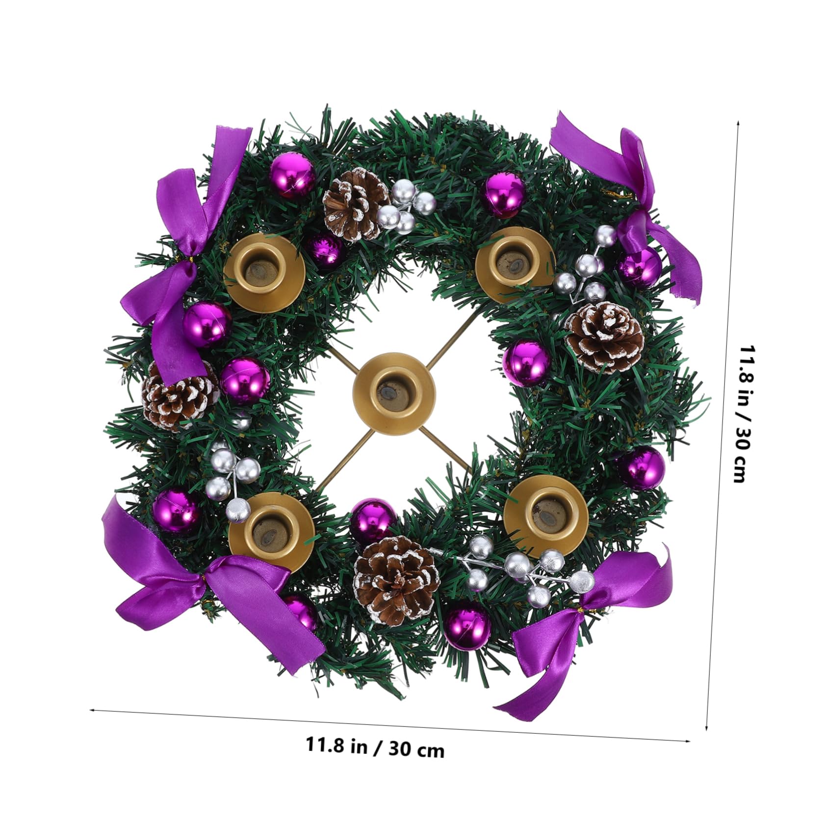 Unomor Christmas Advent Wreath Candleholder Holiday Centerpiece Christmas Swag Dec