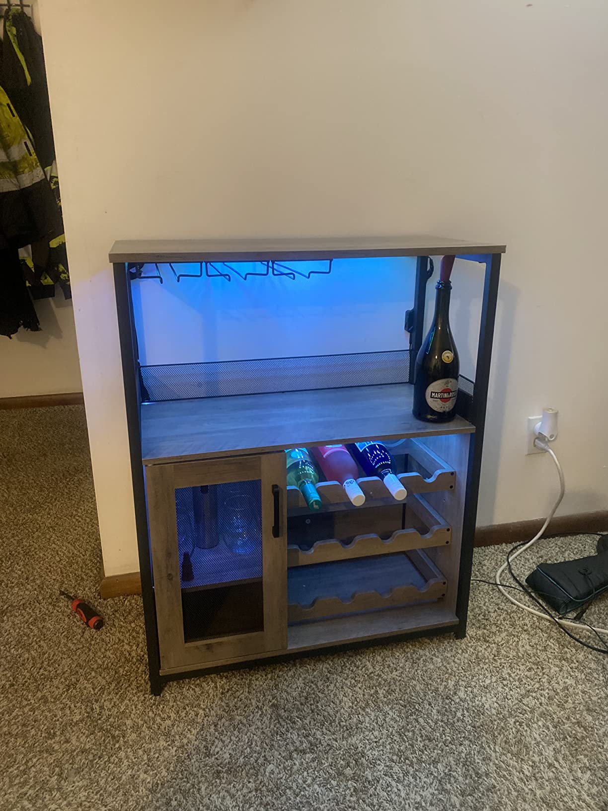 17/mo Finance Amyove Wine Bar Rack with Detachable Wine Rack