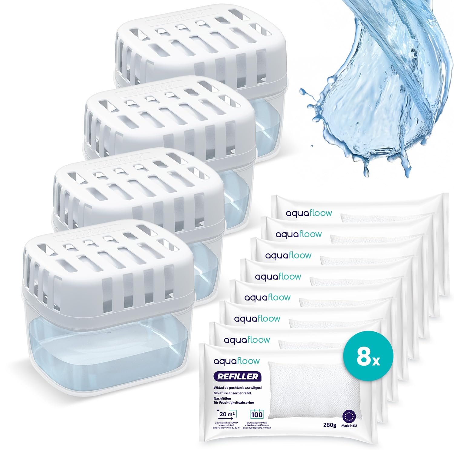 BonAura® Deuidificatore granulato, 4 x 680 g, sacchetto in tessuto non
