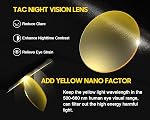 TJUTR Women's Night-Vision Glasses for Driving, HD Polarized Yellow Lens Reduce Glare Safety Nighttime UV Protection