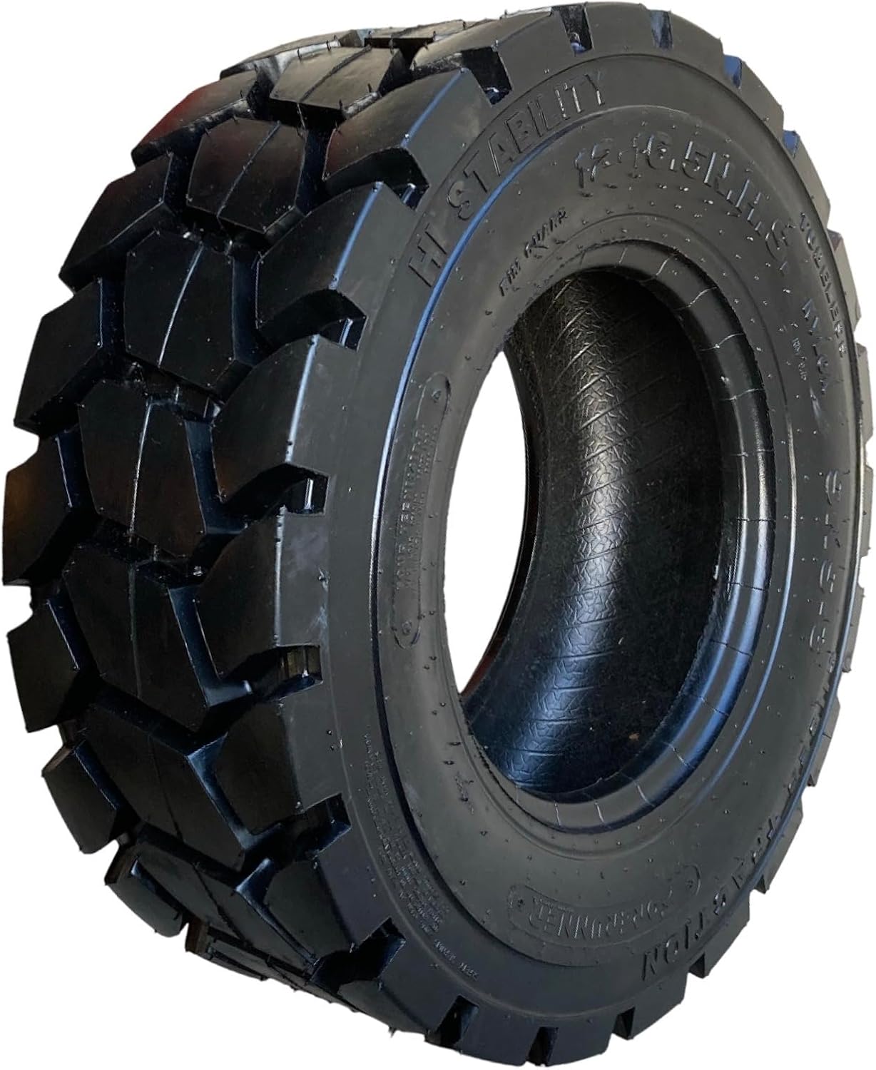 (1) Heavy Duty 12-16.5 Forerunner SKS-3 non-directional Skid Steer Tire for Bobcat & more-12X16.5-14PLY