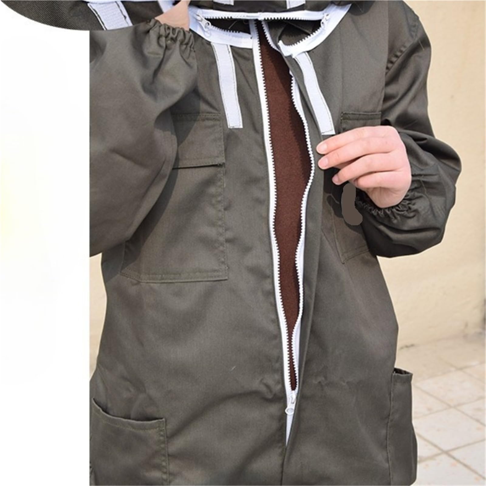 Sprzęt pszczelarski, Kombinezony Pszczelarskie Oddychające, Ochronne Pogrubione, Odzież Ochronna, Sprzęt Pszczelarski , dla Pszczelarza(Apricot color,L)