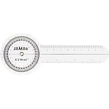 Jamar EZ Read 6.75" 17cm Goniometer, Easy to Read Manual Hand and Finger Range of Motion Tool for Angle Measuring, Transparent Protractor for Accurate Measuring, Inch & Centimeter Linear Measurement