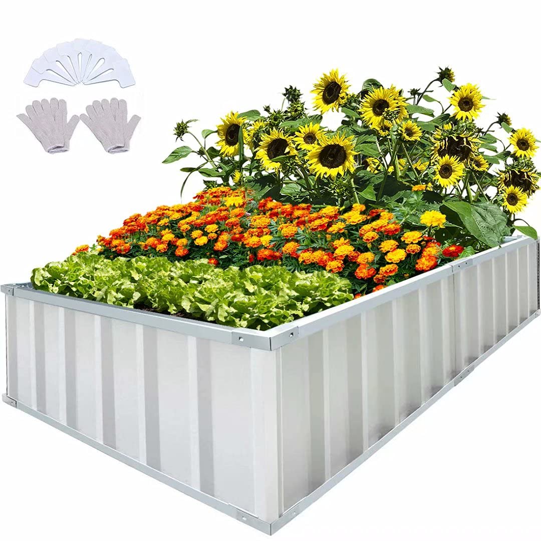 Buy KING BIRD Raised Garden Bed 68"x 36"x 12" Galvanized Metal er Box