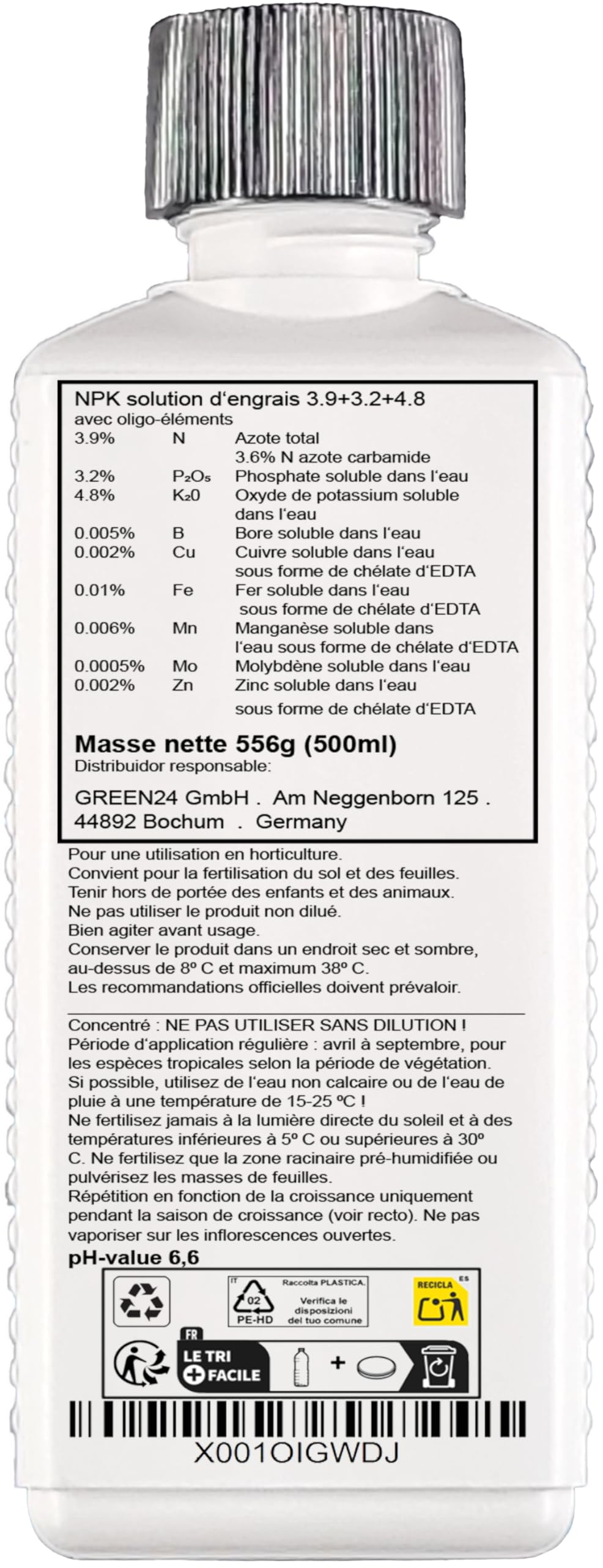 Engrais pour érable, érable du Japon, érable nain, engrais liquide, érable japonais, engrais complet HIGHTECH NPK (500ml)
