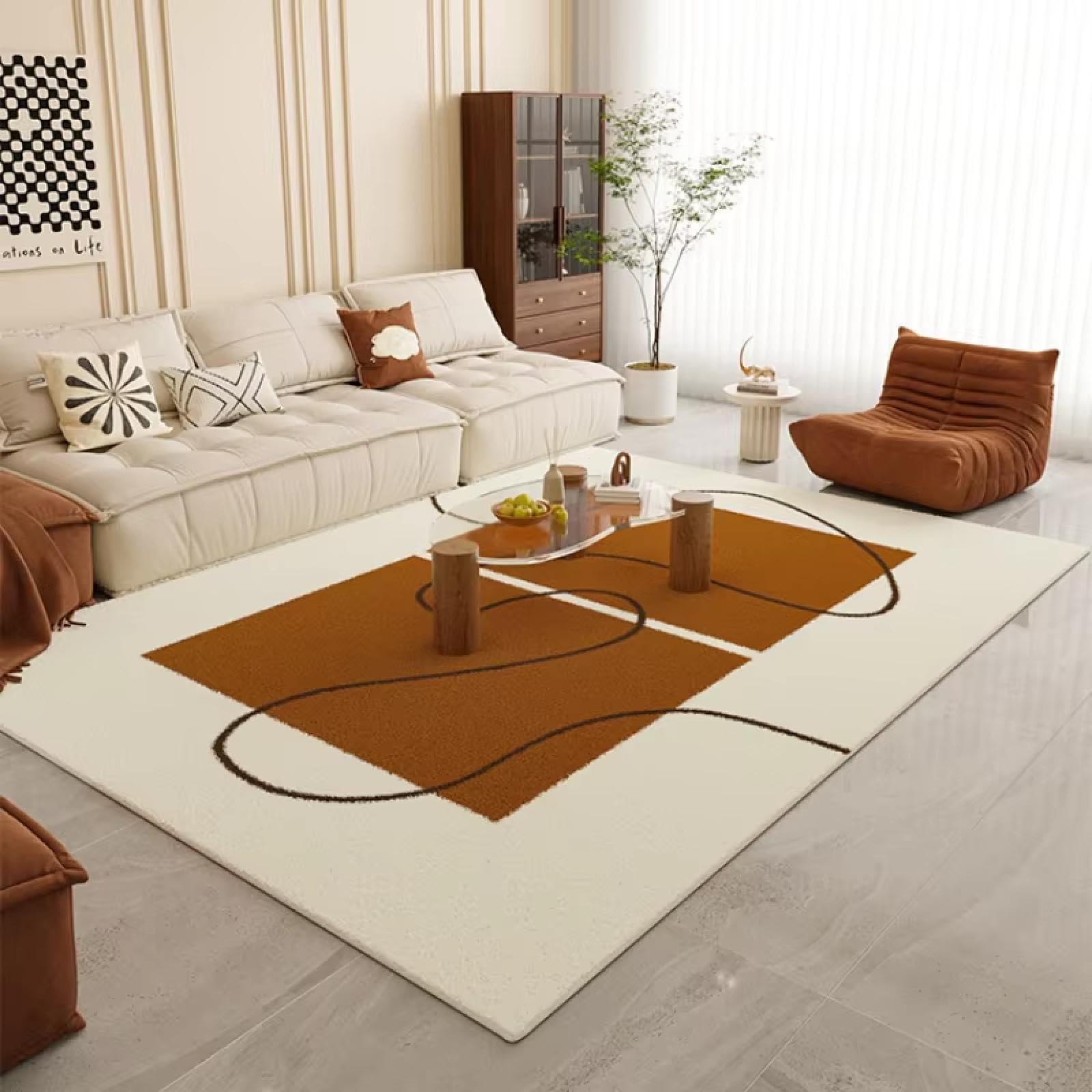 Tapis de sol de salon antidérapant fini les glissades avec ce grand tapis rétro lavable