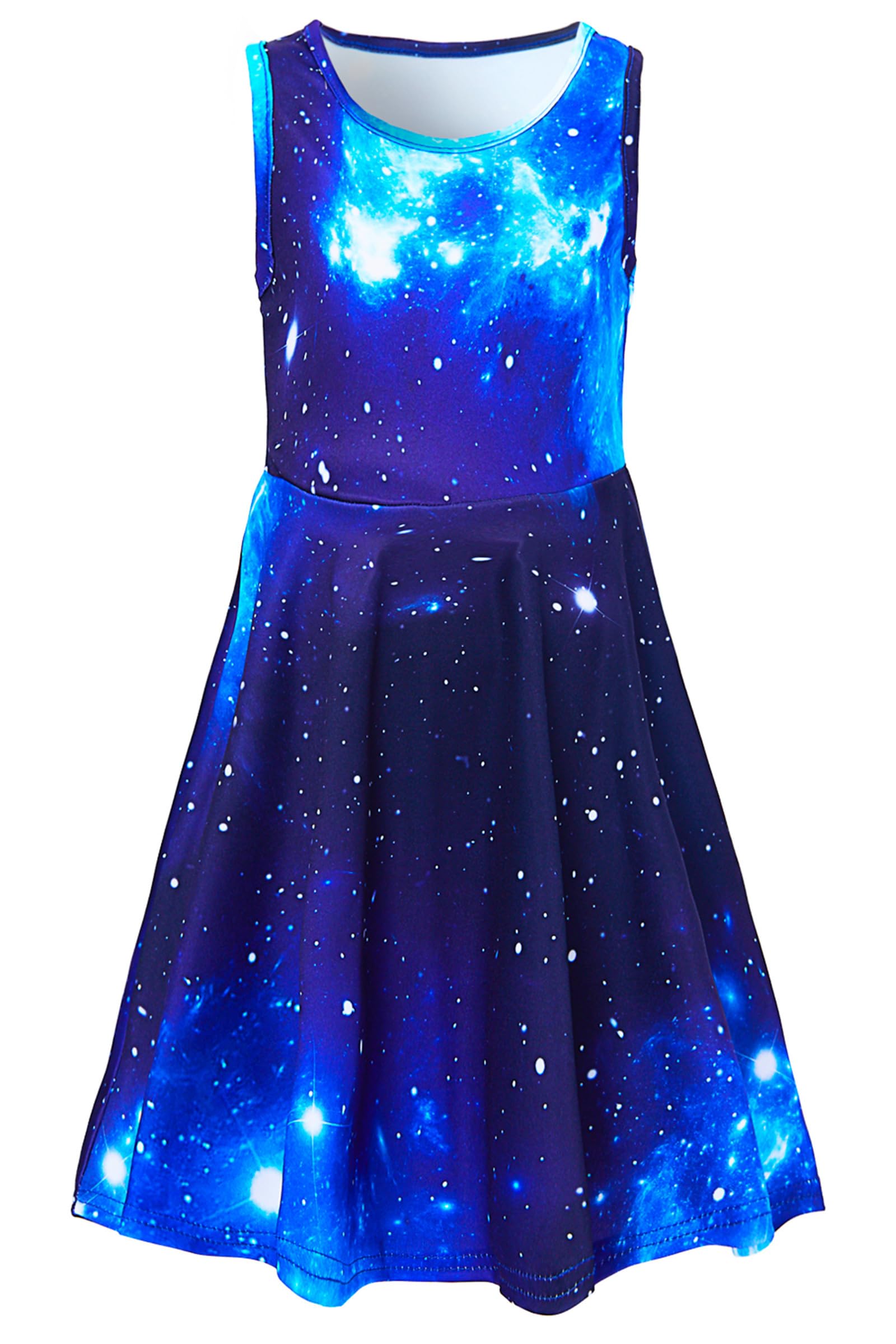 AIDEAONE Mädchenkleid Schmetterling A-Linie Ärmelloses Sommerkleid Buntes Kleid 4-12 Jahre