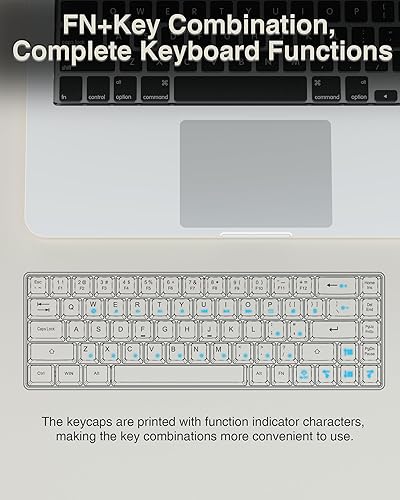 Miniatura 7 de Teclado 60%, teclado para juegos retroiluminado RGB con cable USB-C, portátil de 68 teclas, mini teclado compacto para viajes de negocios, oficina,