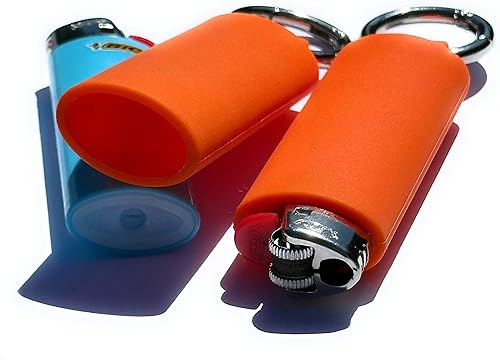 Miniatura 2 de Lighter Holder for J6 BIC Lighters. Keychain Lighter Case. Silicone Keychain case has a Spring Clip Attached to Easily Secure to Any Bag, Key Ring