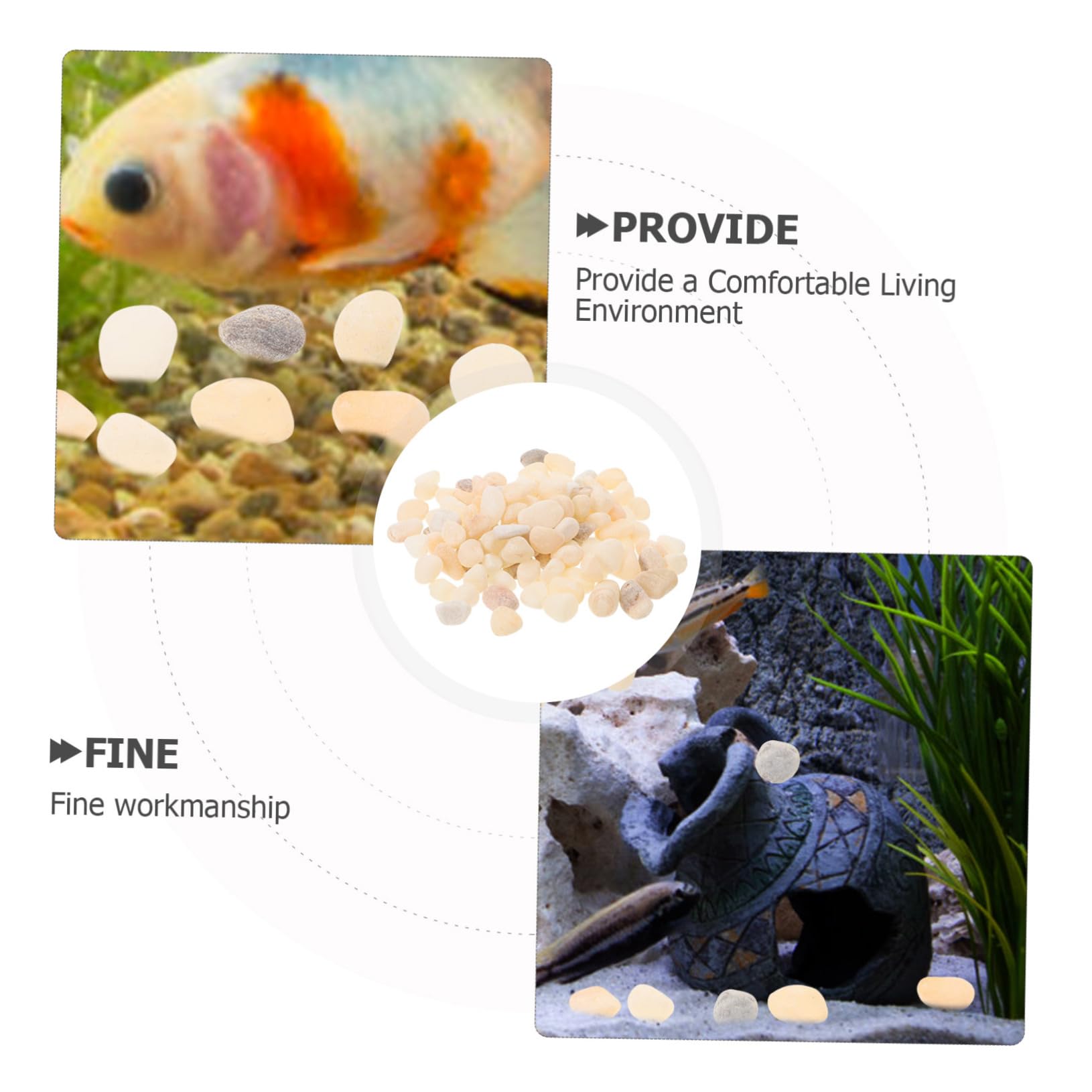 TOYANDONA Aquarium Decorative Gravel Replaceable Landscape Stones Small Aquarium Stones for Pond