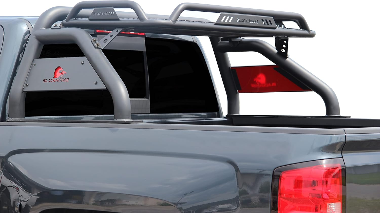 Black Horse Atlas Roll Bar Black Compatible with 17-26 Titan/XD|11-26 Ram 2500/3500|19-26 Ram 1500|00-26 Ford F-150|01-06 Silverado/Sierra 3500|07-26 Silverado 3500 HD|07-26 Tundra-RB-BA1B