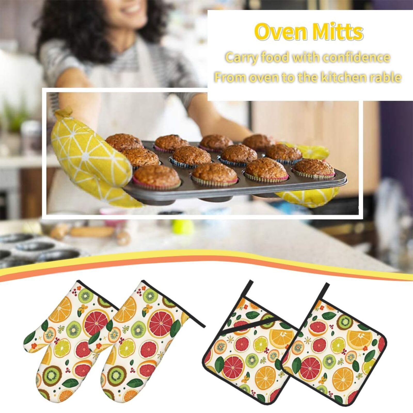 Guantes de Barbacoa Manoplas de Cocina Agarraderas Bolsillo Agarre Flexible