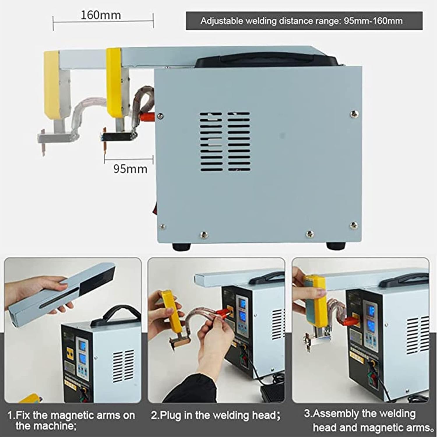 Cordless Spot Welding Machine Battery Welding Machine Battery Pulse Spot Welding Machine with Adjustable Welding Head for 18650 14500 Lithium Battery Pack Buildings