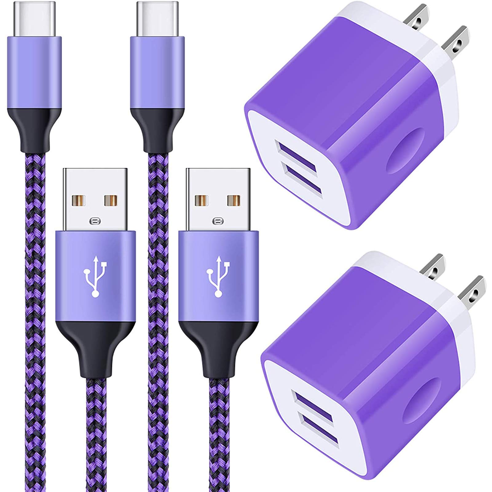 Amazon | 【2ポート タイプc 充電器*2個+type cケーブル*2本*2M】usb