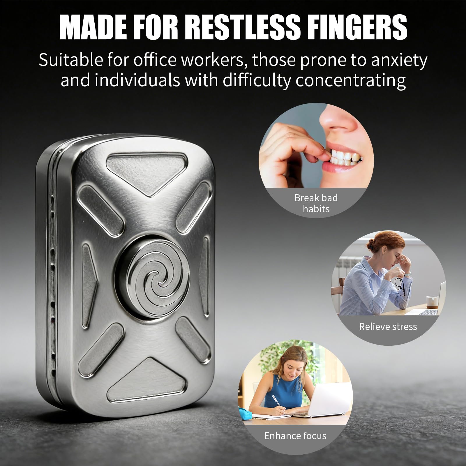Fidget,Metal Fidget Toy,Jouet Anti-Stress, Push Slider Card, Réduction du Stress,Inspiration,Design élégant, Curseur Métallique,Adapté au TDAH et à L'anxiété