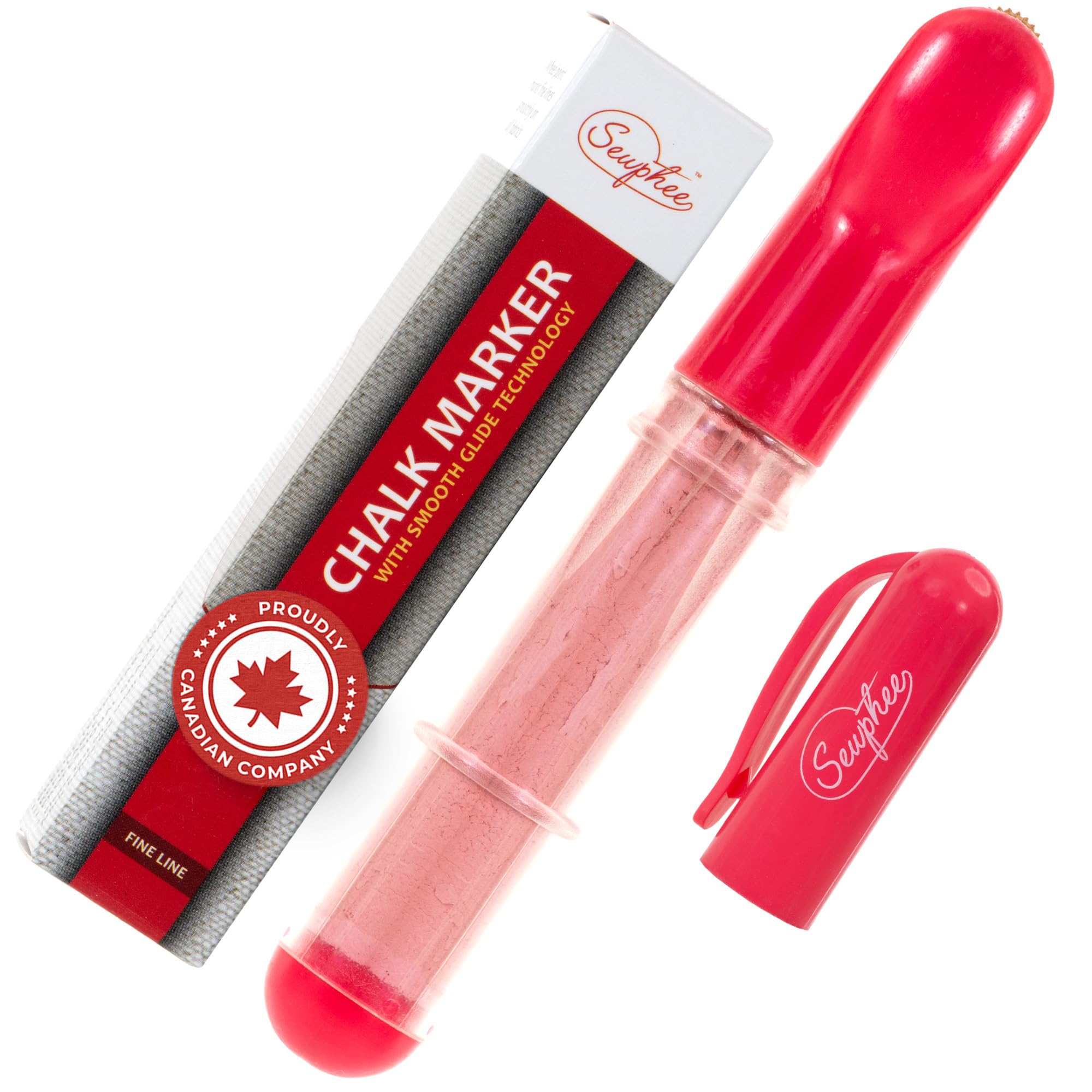 Fabric Markers for Sewing – Ergonomic Tailors Chalk Pen with Improved Dosing Wheel for Sharp Lines - Washable Sewing Chalk Marking Pens that are