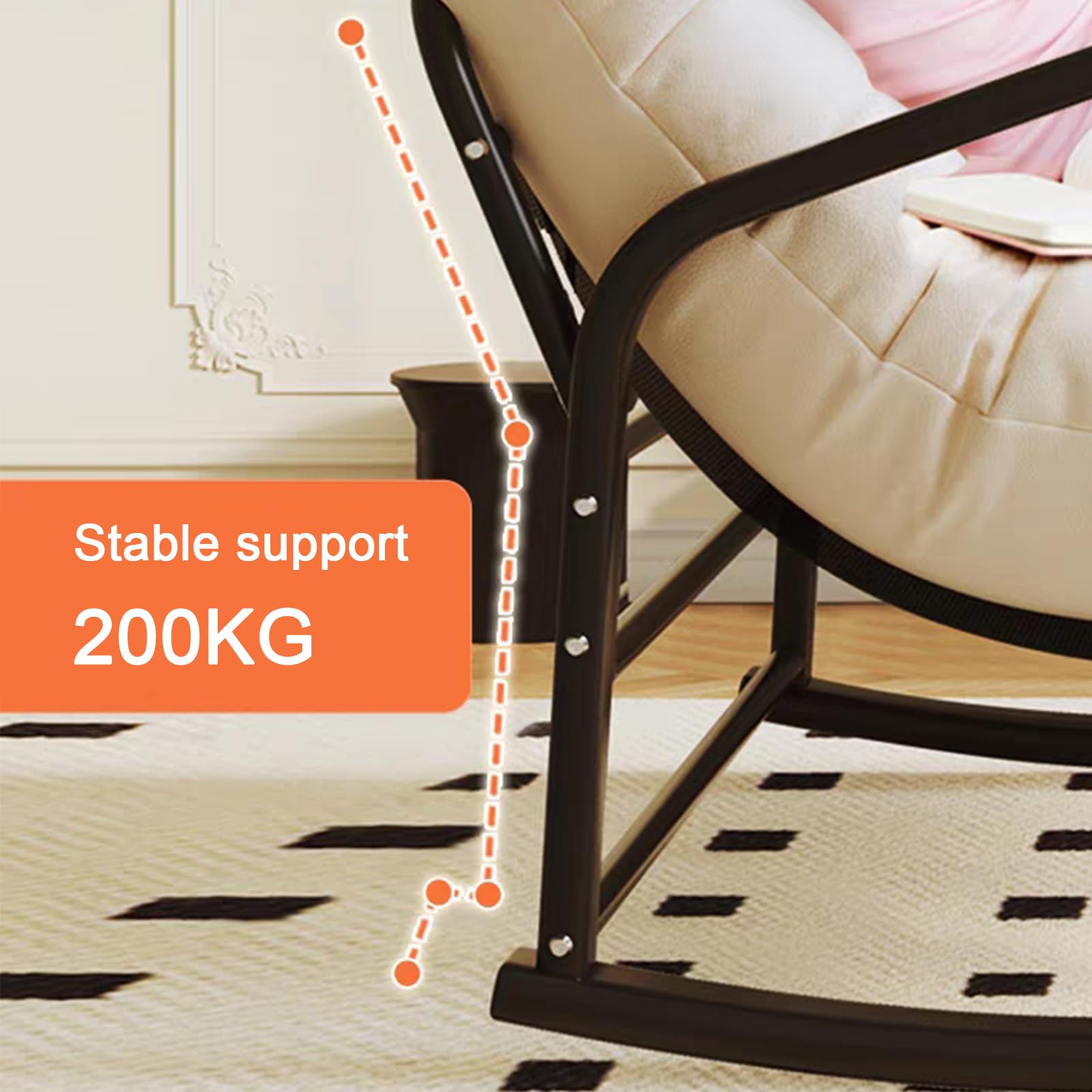 Bracciolo da allattamento imbottito, per la cameretta dei bambini, bracciolo imbottito con schienale alto a dondolo, per cameretta dei bambini, soggiorno, patio, cortile, balcone