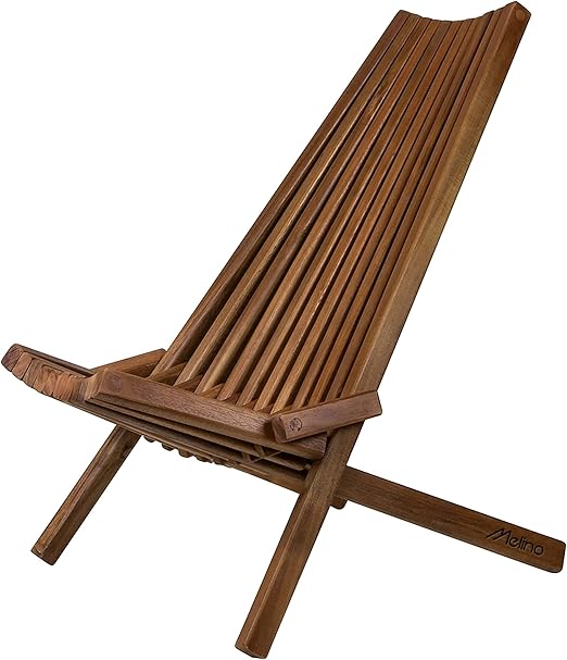 Melino Wooden Folding Chair for Outdoor, Low Profile Acacia