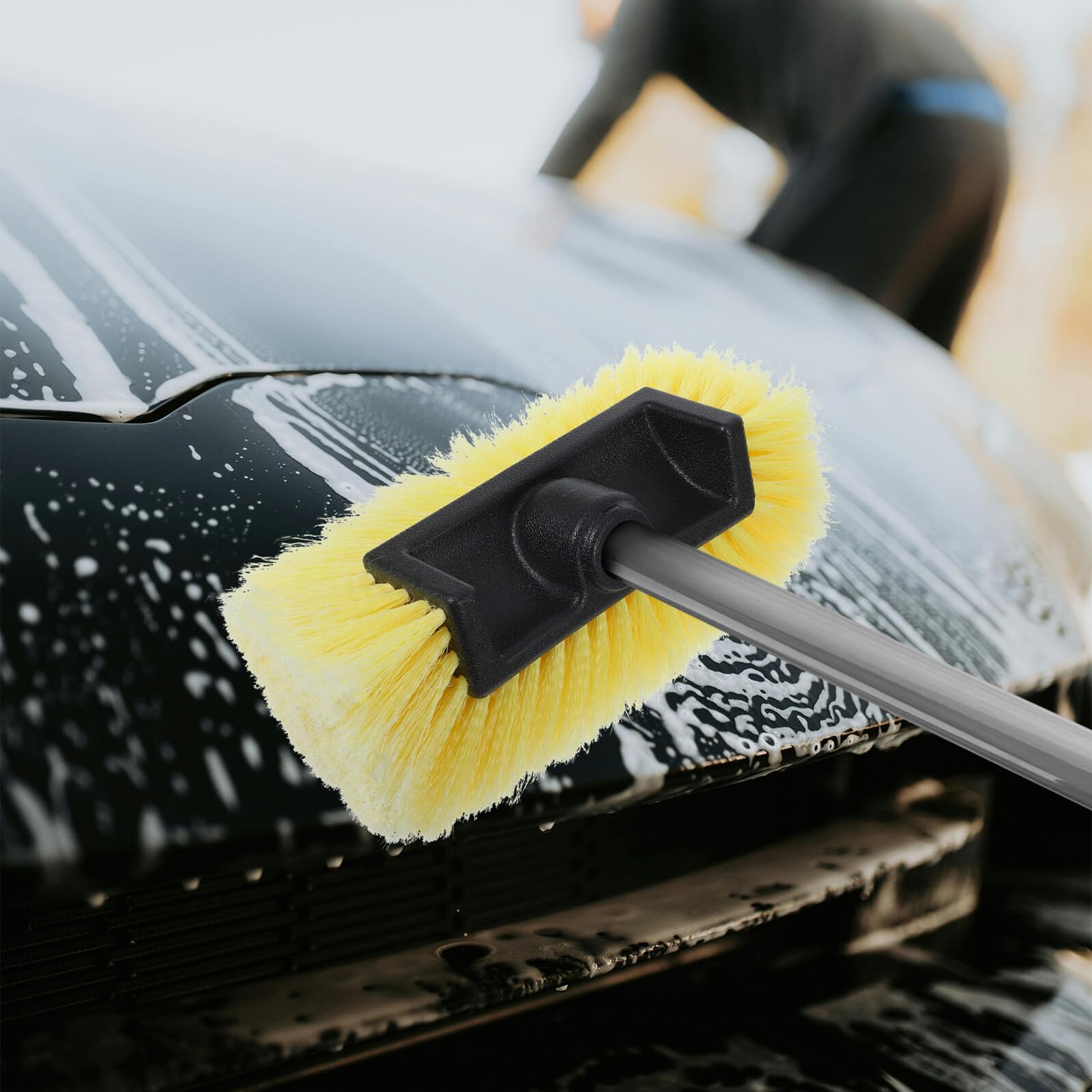 TOYANDONA Abnehmbare Autowaschbürste mit Langlebigem Abs PVC bürstenkopf Tragbare Reinigung für Auto und LKW Weiche Borsten für Schonende Autopflege und Vielseitiges Schrubben