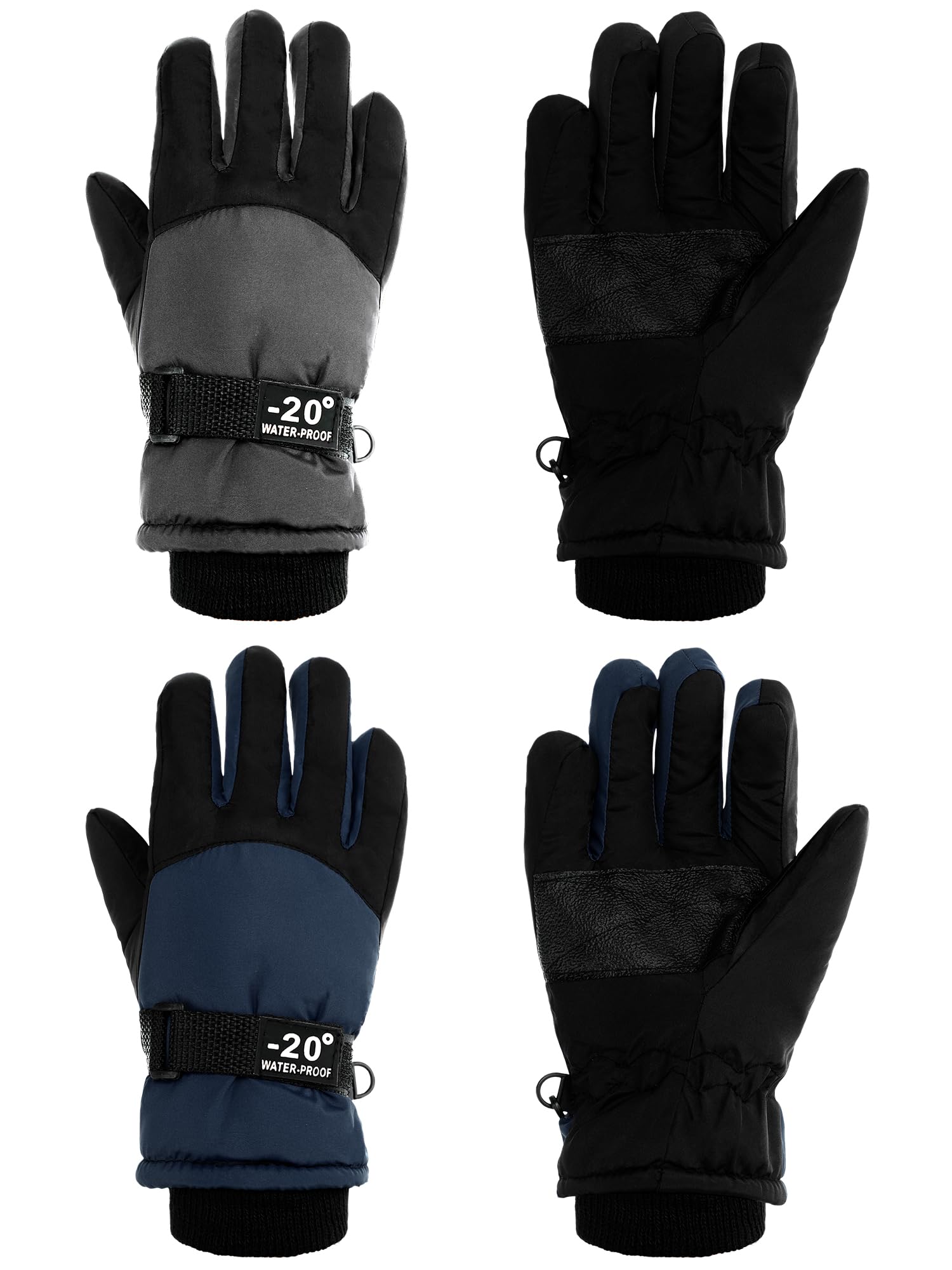 SATINIOR 2 Pair Kids Winter Gloves