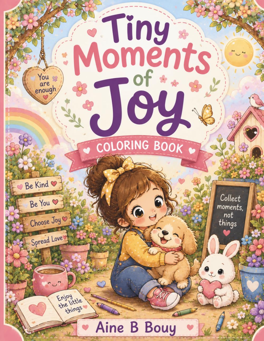 Tiny Moments Of Joy: Cute & Cozy Coloring Pages Filled with Positivity, Kindness, and Heartwarming Moments
