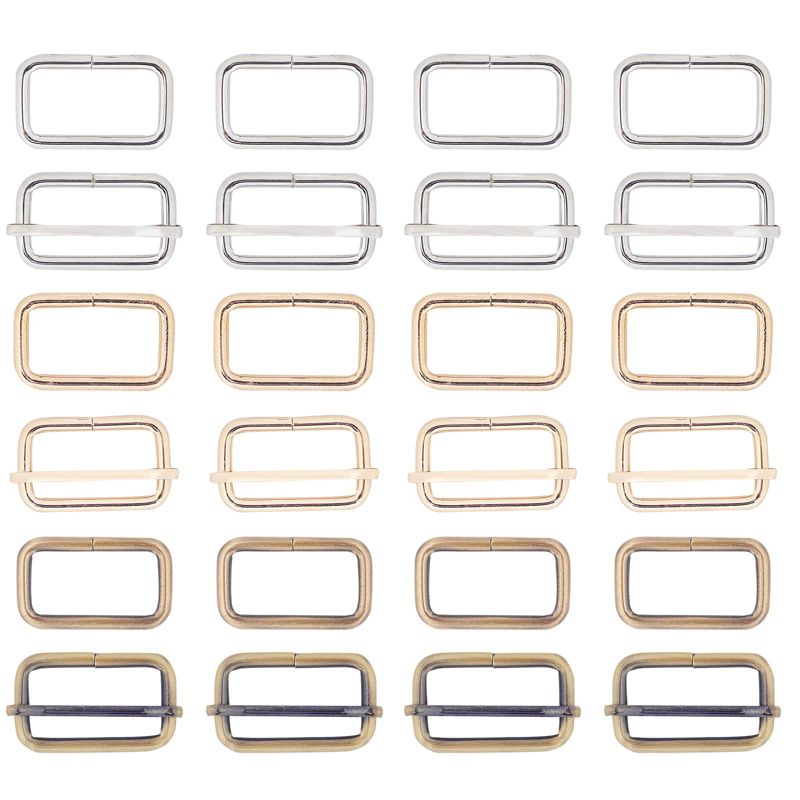 NBEADS 36 hebillas de ajuste deslizantes, 3 colores, hebilla de rodillo deslizante, hebilla de hardware para bolsas de cinturón, accesorios de bricolaje