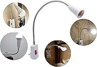 Vista 7 de SinLoon E27/E26 Adaptador de enchufe con interruptor de encendido/apagado Bombilla de lámpara de 360 grados de alambre de aluminio flexible cuello