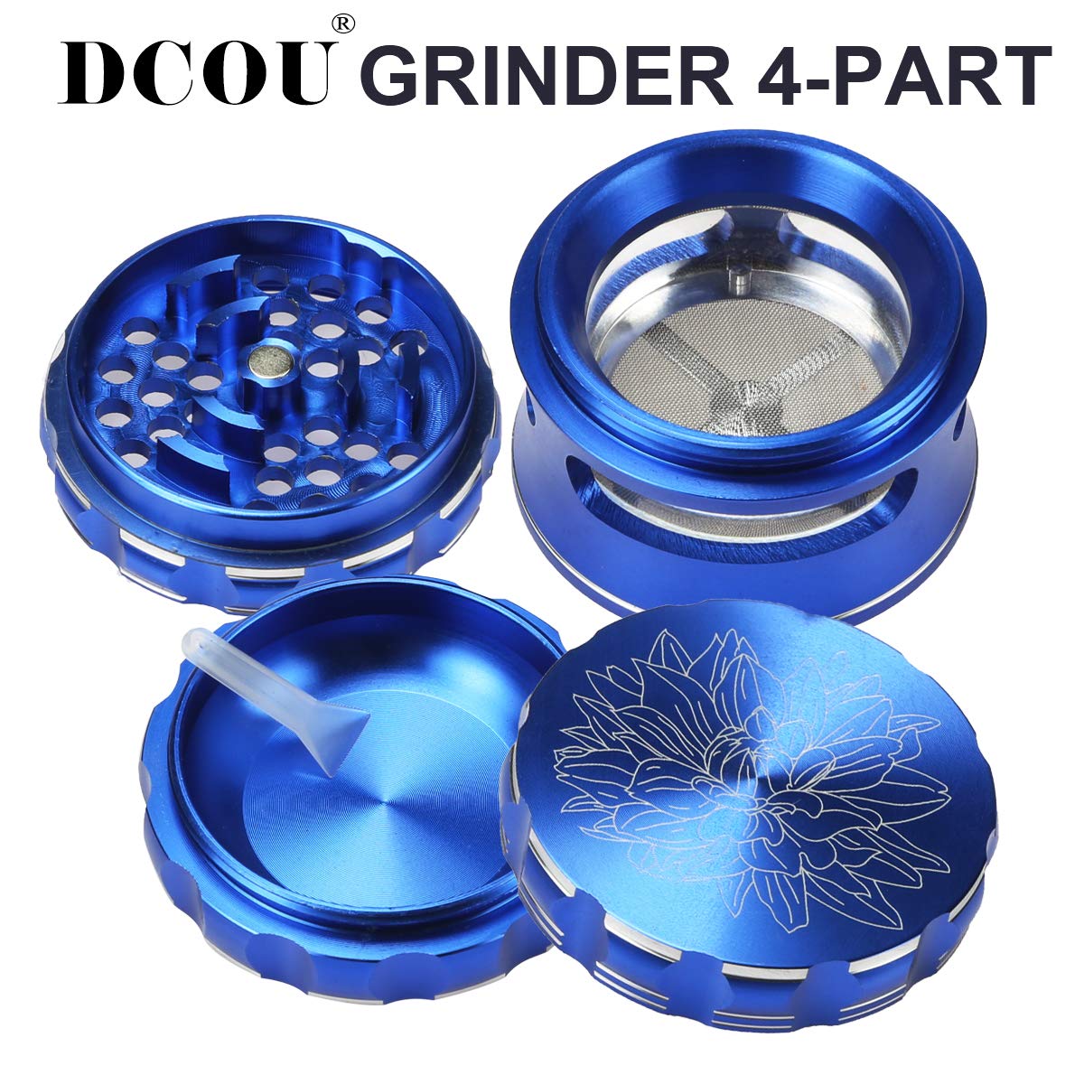 Premium Gewürzmühle Aus Metall - Großer Pollen Sammler Mit Magnetischem Deckel