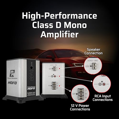 Miniatura 3 de Power Acoustik Amplificador monobloque clase D – Amplificador de subwoofer mono de 10,000 vatios para audio de coche, compacto y elegante