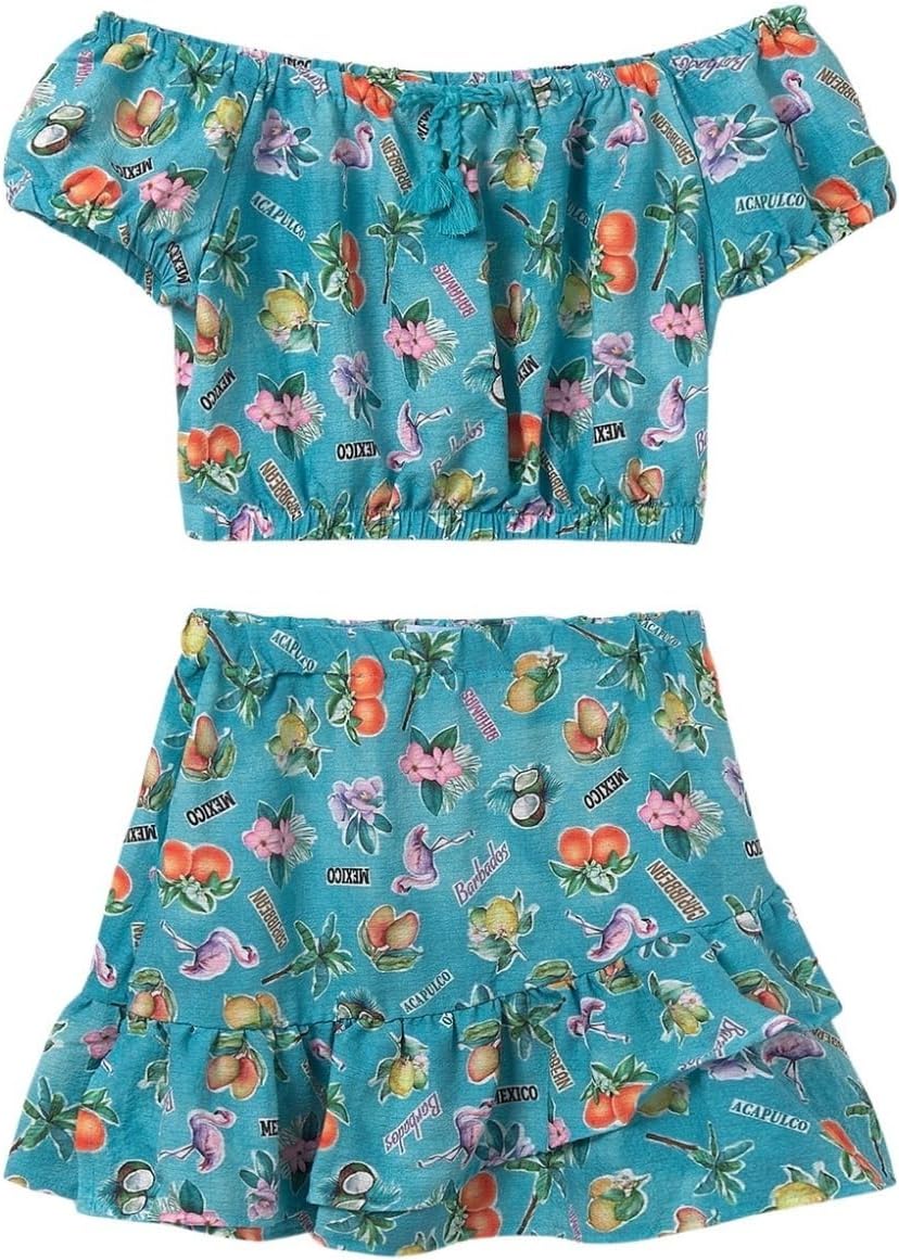 Mayoral Printed Skirt Set for Girls Agate