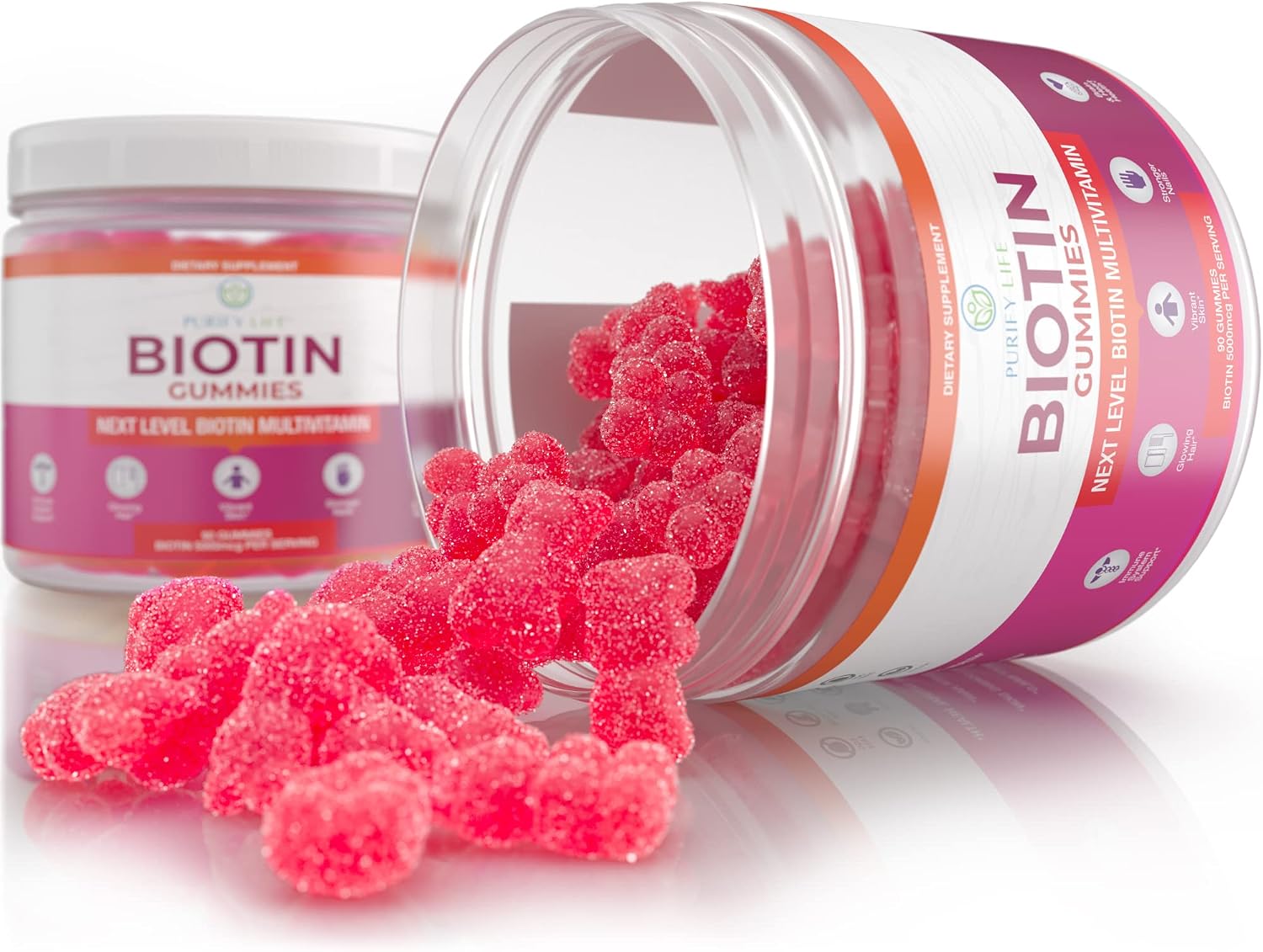 Biotin Gummies for Hair Skin and Nails (90ct - FSA/HSA Eligible) Multivitamin Vegan Supplement for Men & Women - Immune Support, Beauty, Detox & Cleanse - Vitamin A, B6, B12, C, D6, E, Zinc - 5000 Mcg