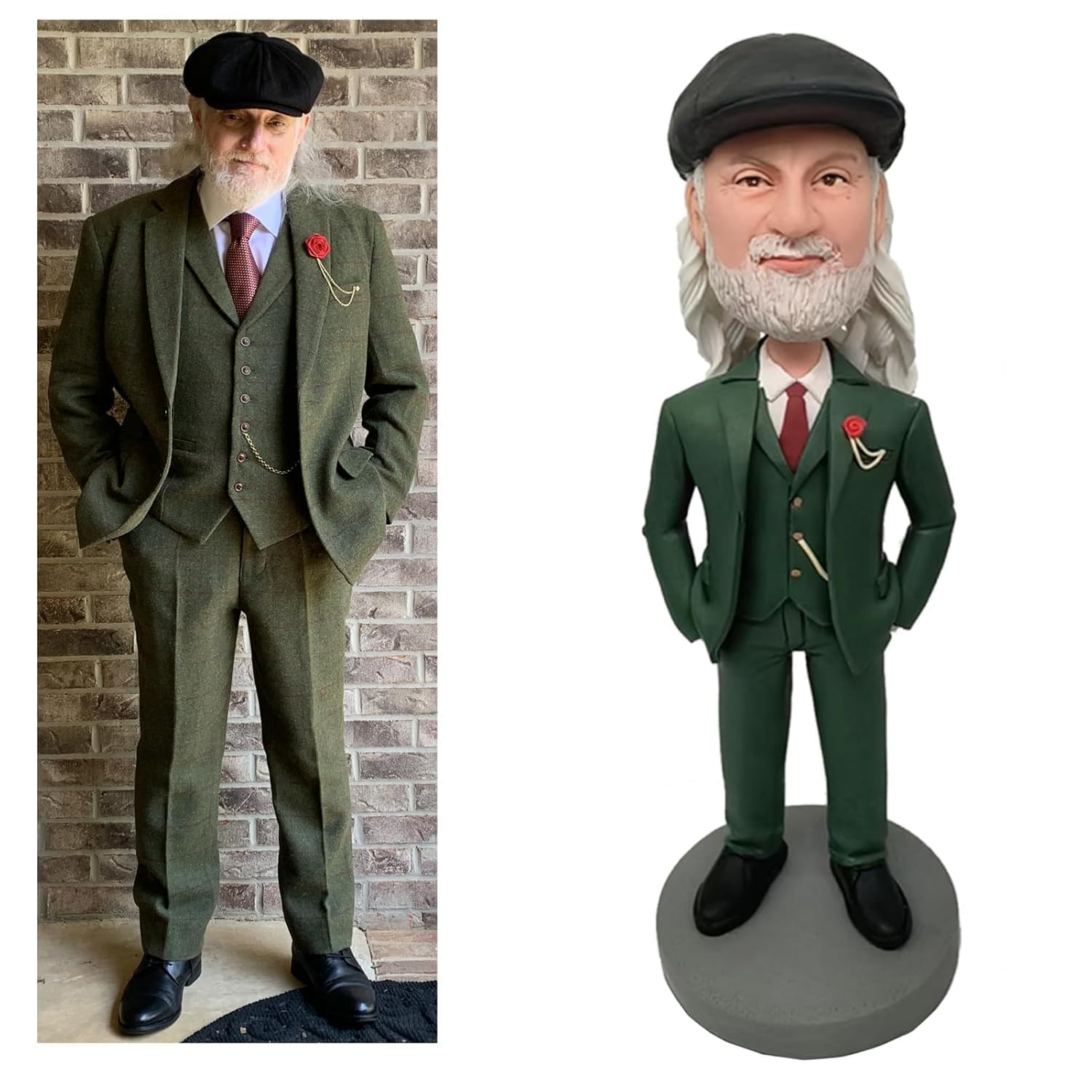 Personalized Custom Bobbleheads | Fully Customized Figures | One Person Sculpture Based on Your Photos | Gifts for Boyfriend Husband Friends (9in/23cm)
