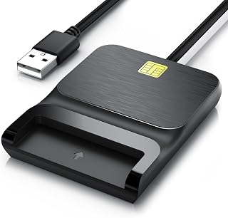 CSL - USB Chipkartenleser - SmartCard Reader/SIM Kartenleser - Plug&Play - Power/Status-LED - USB Bus-Powered – kompatibel mit Windows 7-11 - schwarz