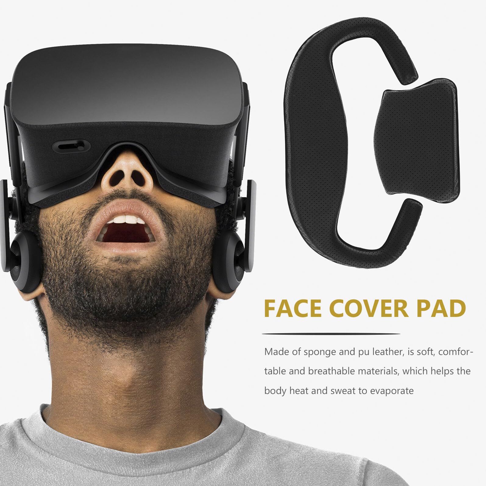 Almohadillas para Rostro y Almohadilla Trasera Sudor Resistente para VR Crystal Cojín Facial Cómodo y Duradero para Gafas de Realidad Virtual