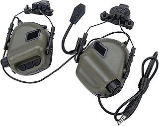 Evike Earmor M32H MOD3 Tactical Communication Hearing Protector for Team Wendy Headpro Rails (Color: Foliage Green) - Evike
