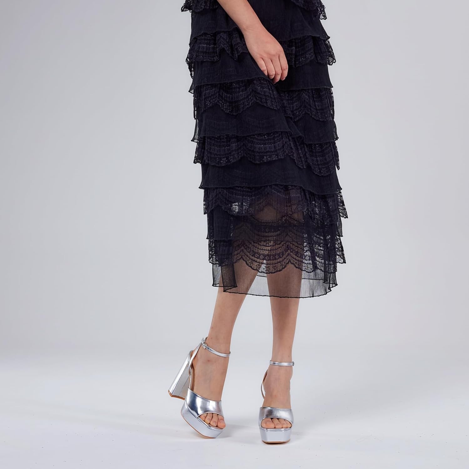 Elisabet Tang Chunky Heeled Platform Sandals for Women,4.7 Inch Block Heels with Open Toe Ankle Strap, Dress Shoes for Wedding Party Homecoming Travel - Image 7