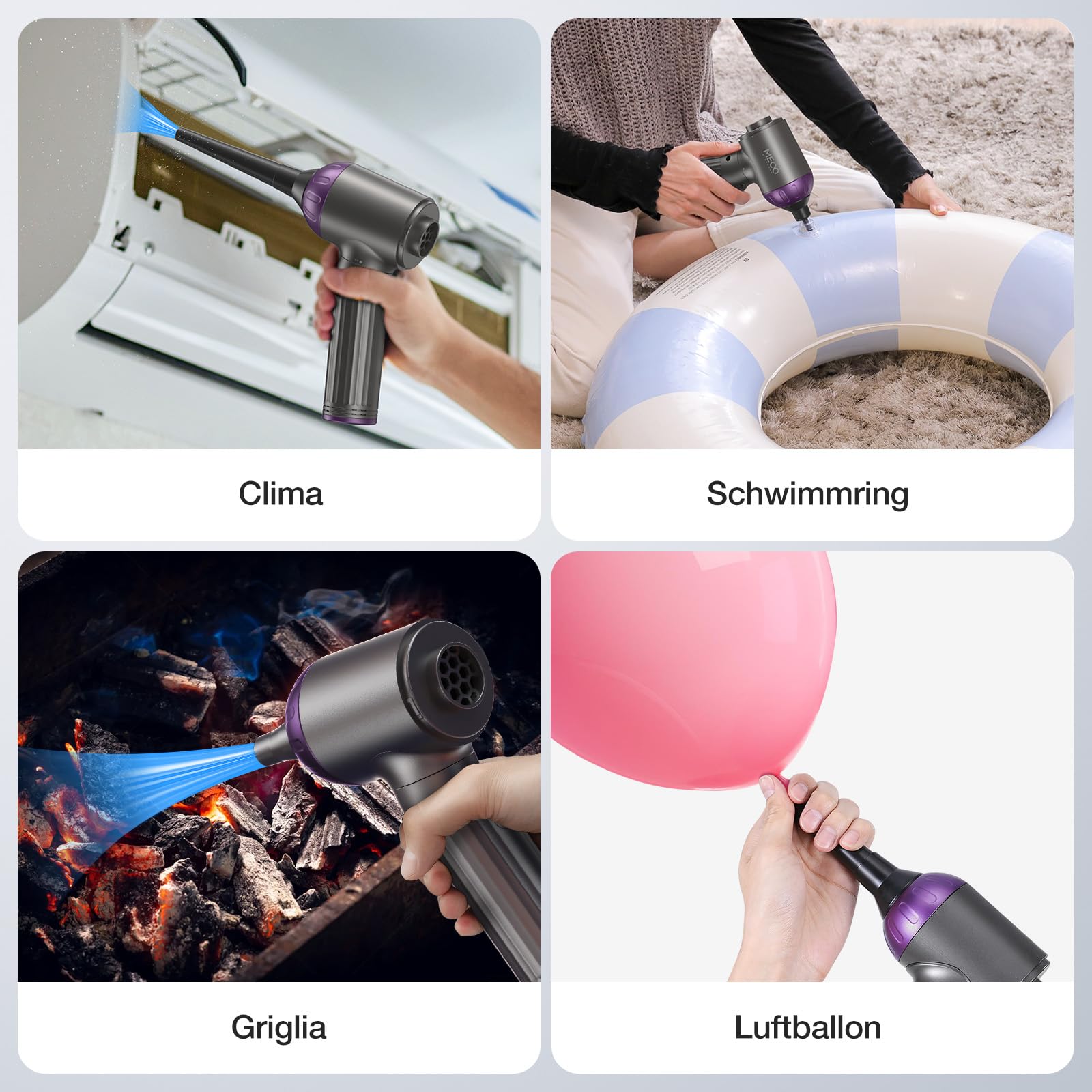 MECO ELEVERDE 4 en 1 Aspirapolvere Auto Portatile Senza Fili, 18Kpa Mini Aspirapolvere Potente, Tastiera PC, Pulizia per Laptop, Apparecchiature da Ufficio, Divano Viola