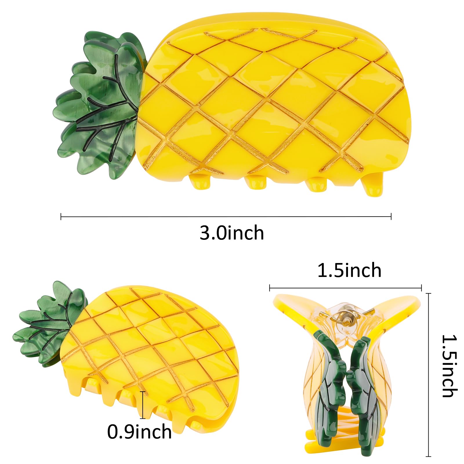 Amazon.co.jp: Hapdoo パイナップルヘアクリップ、かわいいフルーツ 
