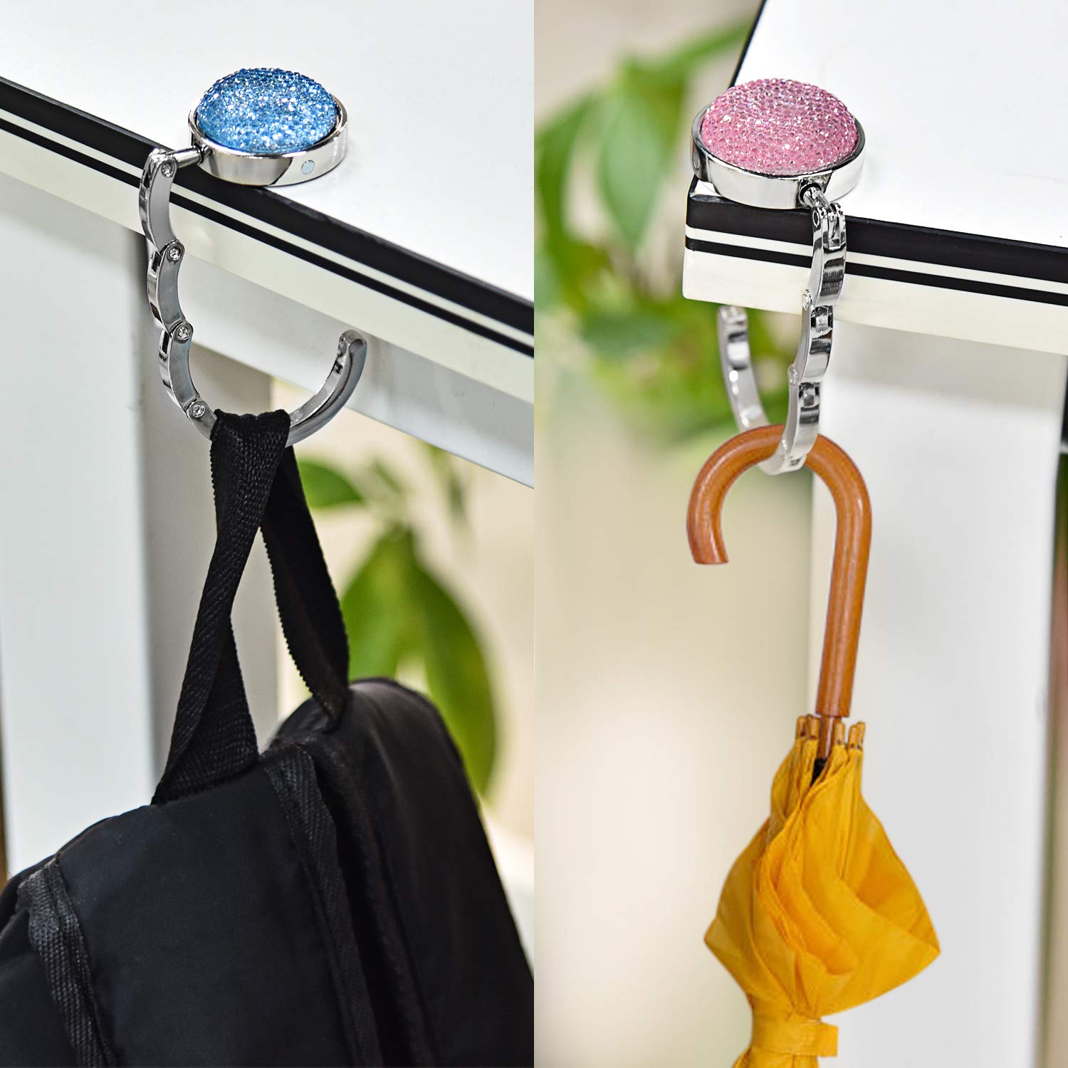 3 Ganci Da Tavolo Per Borse - Pieghevoli In Lega Di Zinco - Porta Borsa Antiscivolo Per Donne - Foto 4