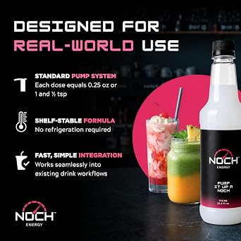 Noch Energy - Make Any Drink an Energy Drink, Flavorless Energy Drink Mix, Liquid Caffeine Additive, Energy Drink Syrup, Liquid Energy Supplement, Low Calorie, 100 Servings